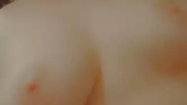 Brown hair girl cute boobs showing selfie MMS